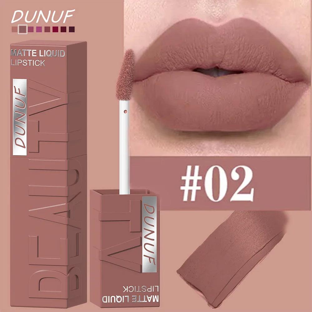 Labial Líquido Mate DUNUF 8 Colores.