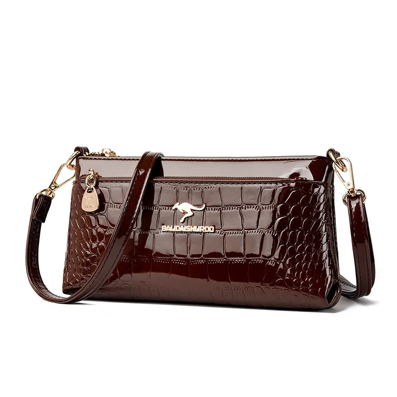 Bolso Crossbody Piel Croco Elegante