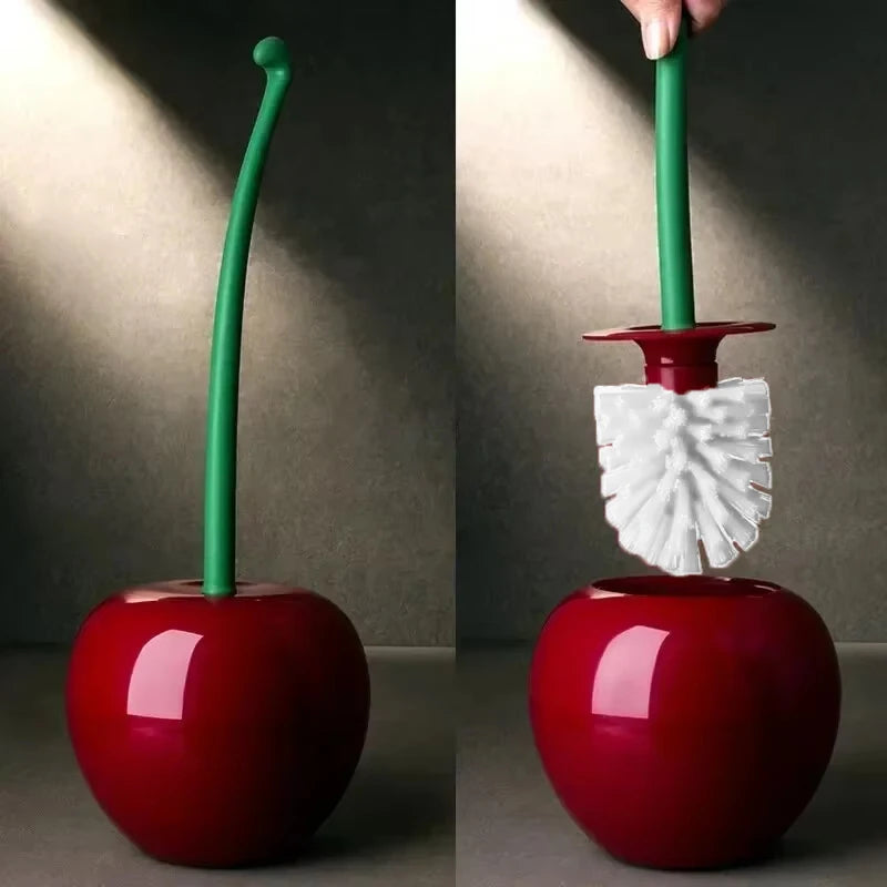 Cepillo para Baño Diseño Cereza — Soporte Decorativo para WC