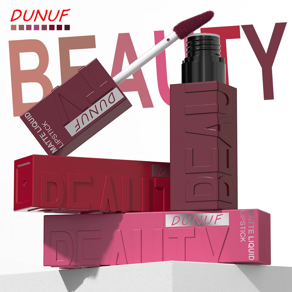 Labial Líquido Mate DUNUF 8 Colores.