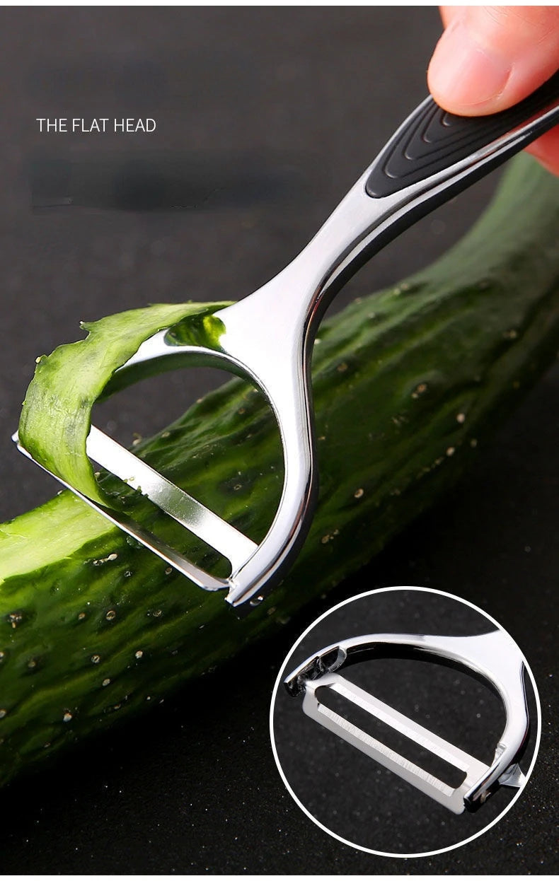 Pelador de Verduras de Acero Inoxidable — Multifuncional para Papa, Zanahoria y Frutas