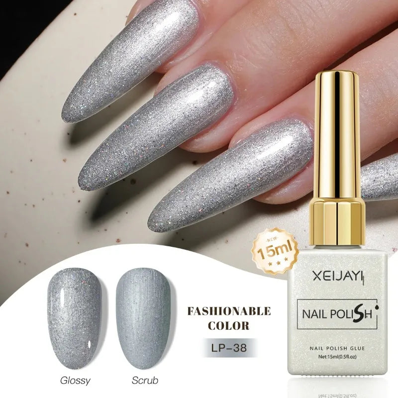 Esmalte Gel Semipermanente Multicolor – Efecto Hielo/Transparente.