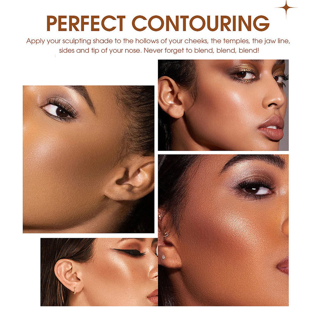 Paleta de Contorno Facial 3D en 4 Tonos – Iluminación y Definición Duradera