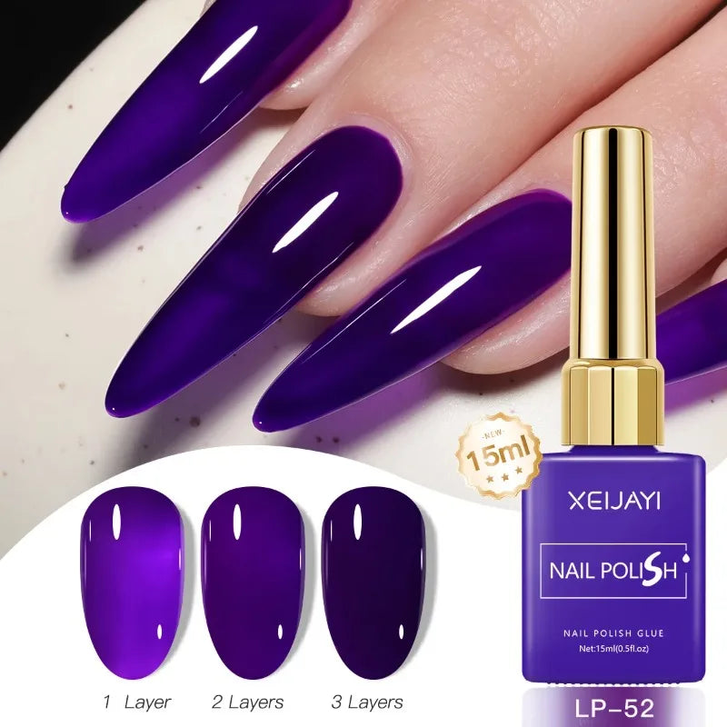Esmalte Gel Semipermanente Multicolor – Efecto Hielo/Transparente.