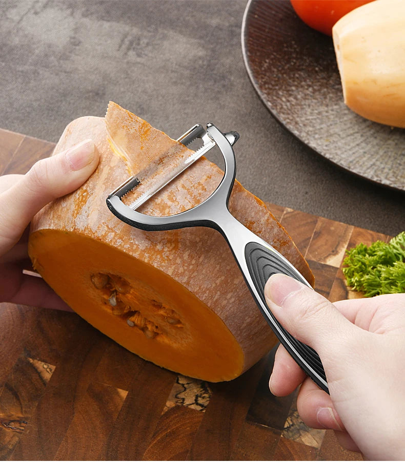 Pelador de Verduras de Acero Inoxidable — Multifuncional para Papa, Zanahoria y Frutas