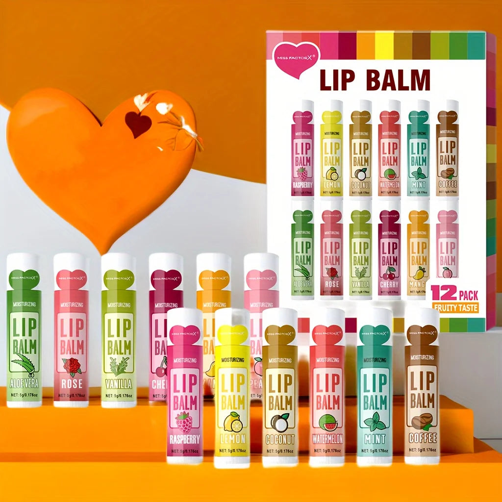 Set 12 pzs Bálsamos Labiales Frutales.