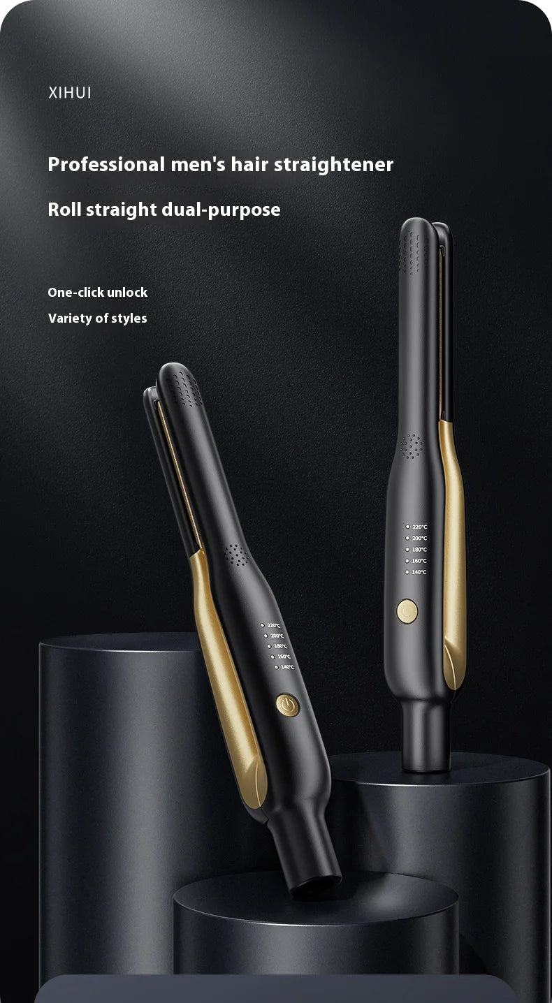 Plancha y Rizador 2 en 1 Mini – Cerámica de Calentamiento Rápido 140-220°C, Portátil para Cabello Corto