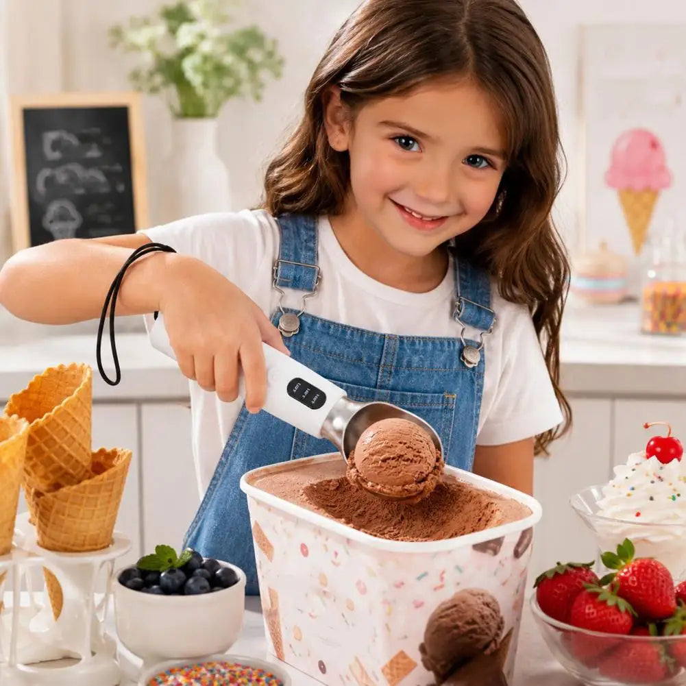 Cuchara de Helado Eléctrica Recargable con Pantalla LED