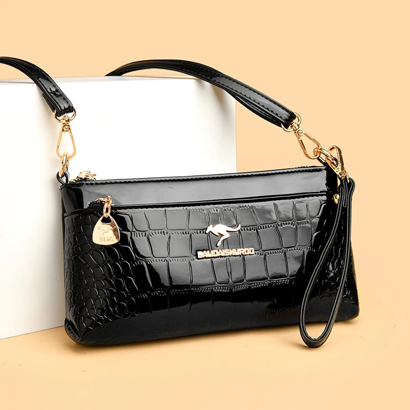 Bolso Crossbody Piel Croco Elegante