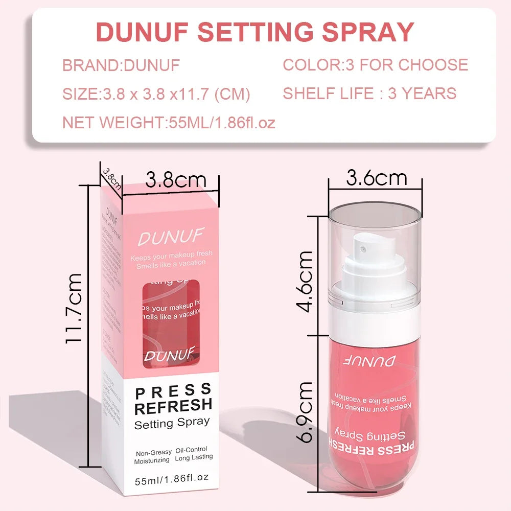 Spray Fijador de Maquillaje Refrescante DUNUF – Hidratante Efecto Larga Duración