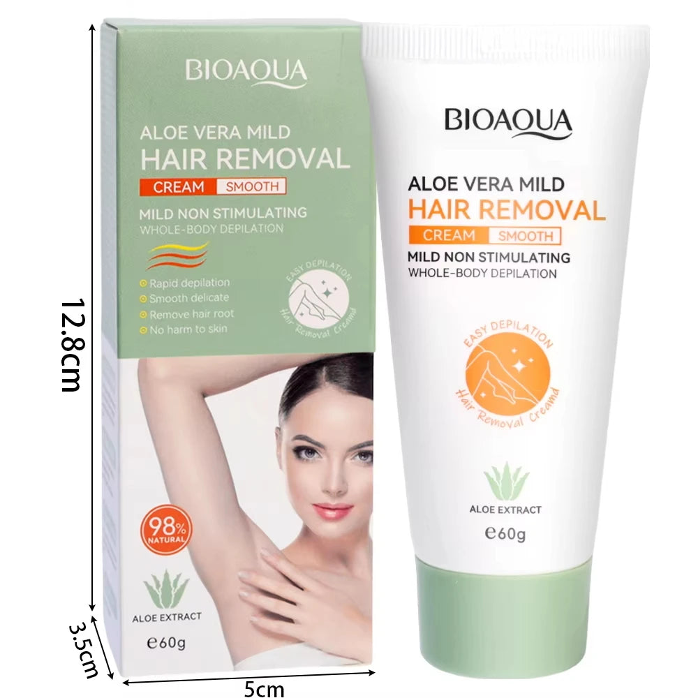 "Crema Depilatoria BIOAQUA Aloe Vera – Depilación Suave e Indolora"