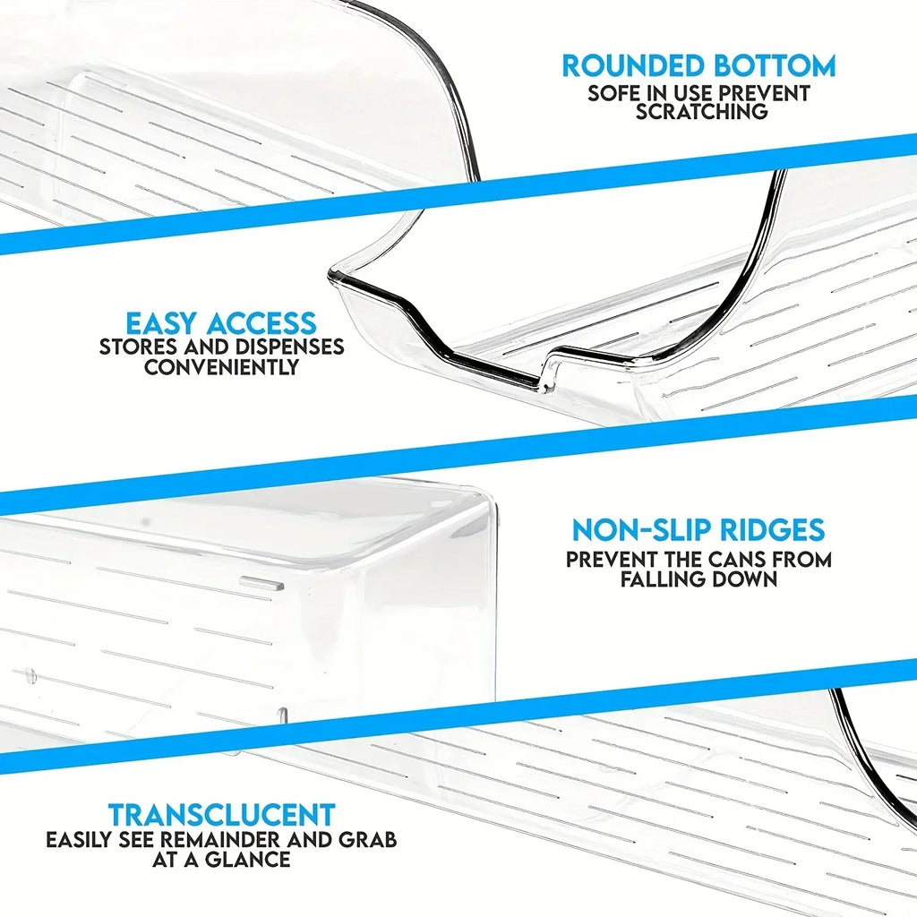 Organizador de Latas para Refrigerador — Cesta Apilable para Bebidas y Despensa