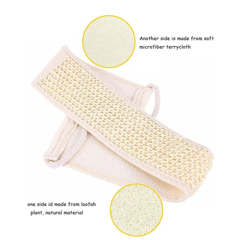 "Cinturón Exfoliante Corporal Natural – Limpieza Profunda para Espalda"