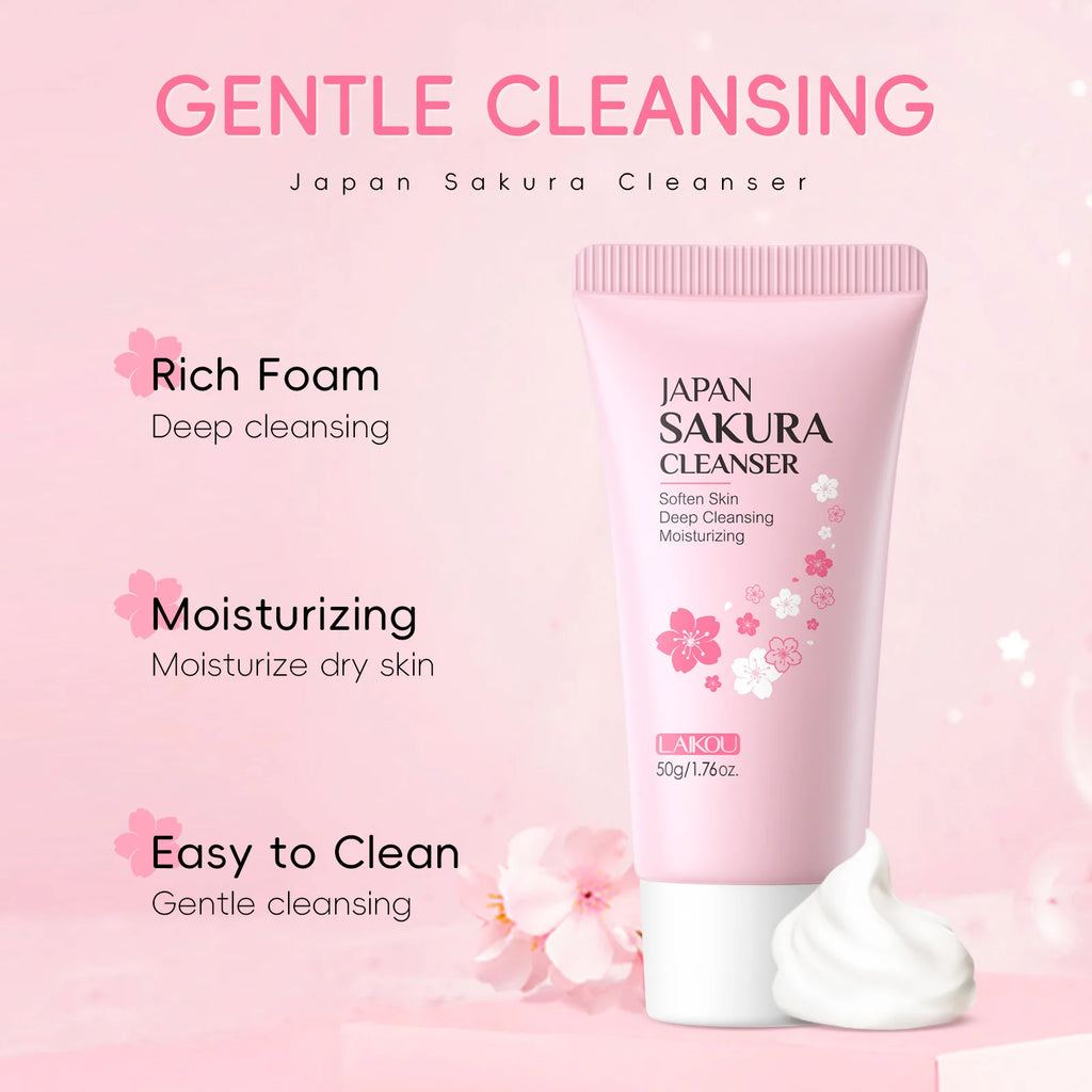 Limpiador Facial Sakura – Espuma Purificante con Flor de Cerezo 50g