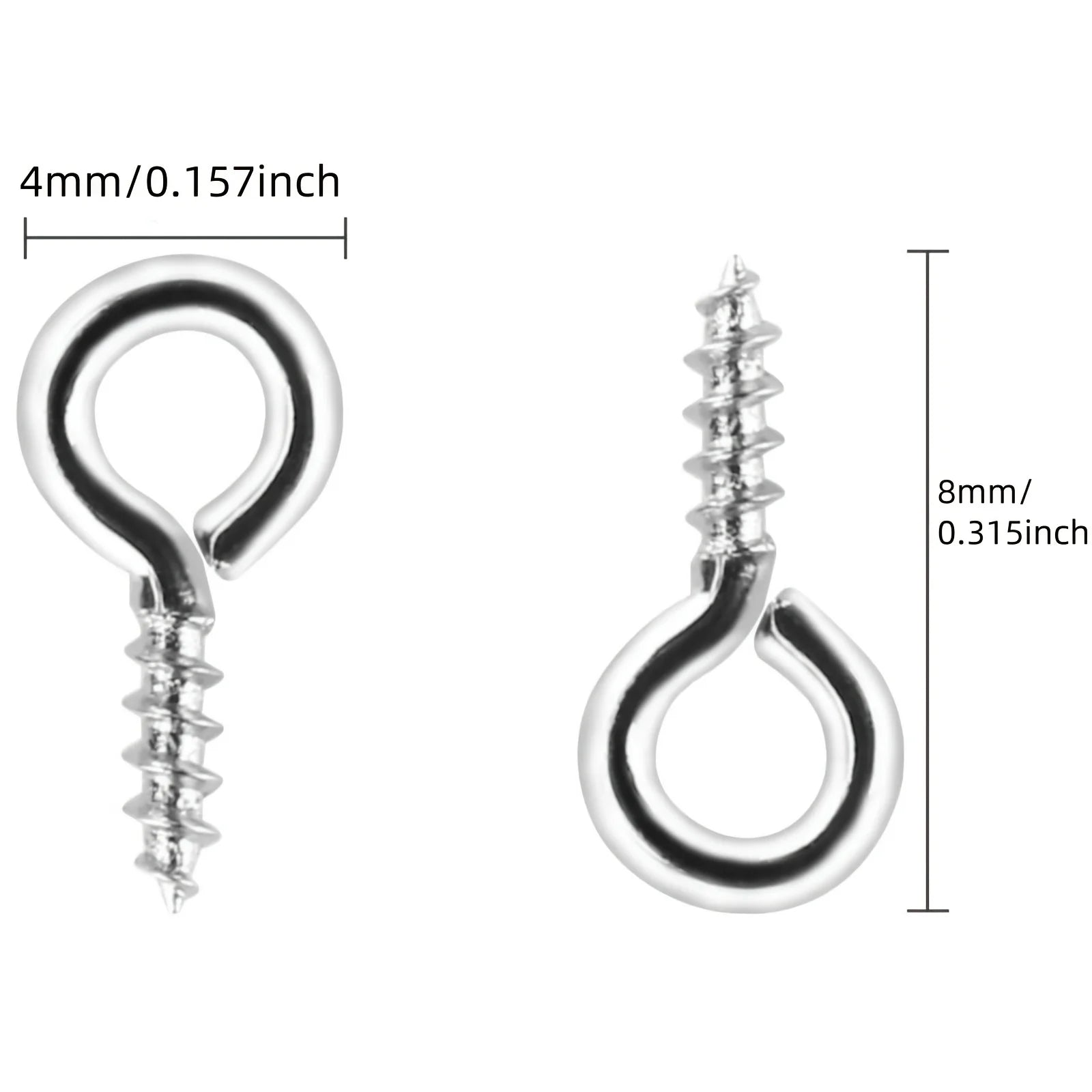Set 100pcs Tornillos con Ojillo para Manualidades y Bisutería.
