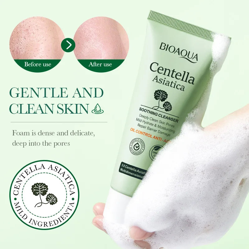 Limpiador Facial Centella Asiática – Espuma Calmante Anti-Inflamatoria