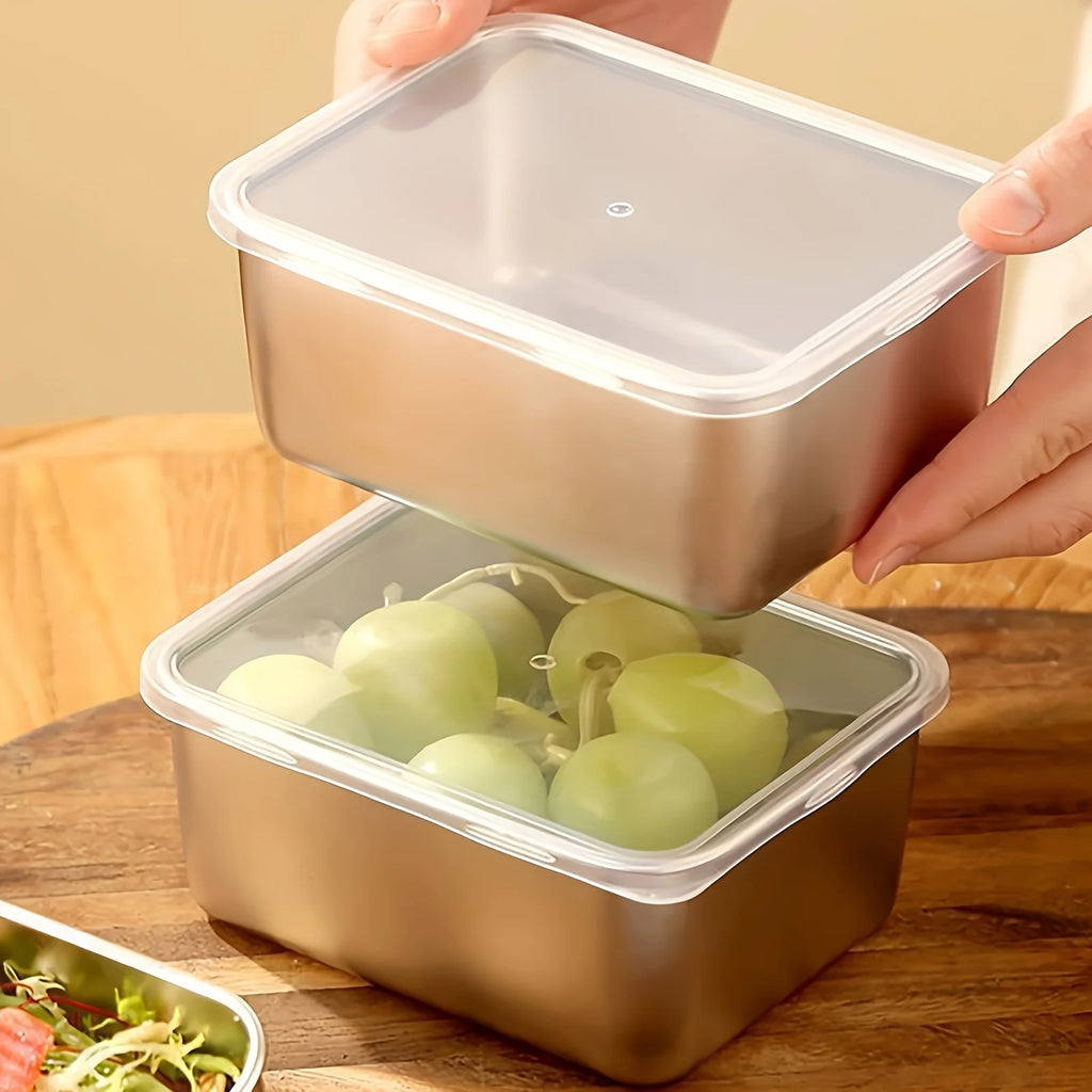 Contenedores de Acero Inoxidable Aptos para Horno – Set de 3 piezas 🥗🔥