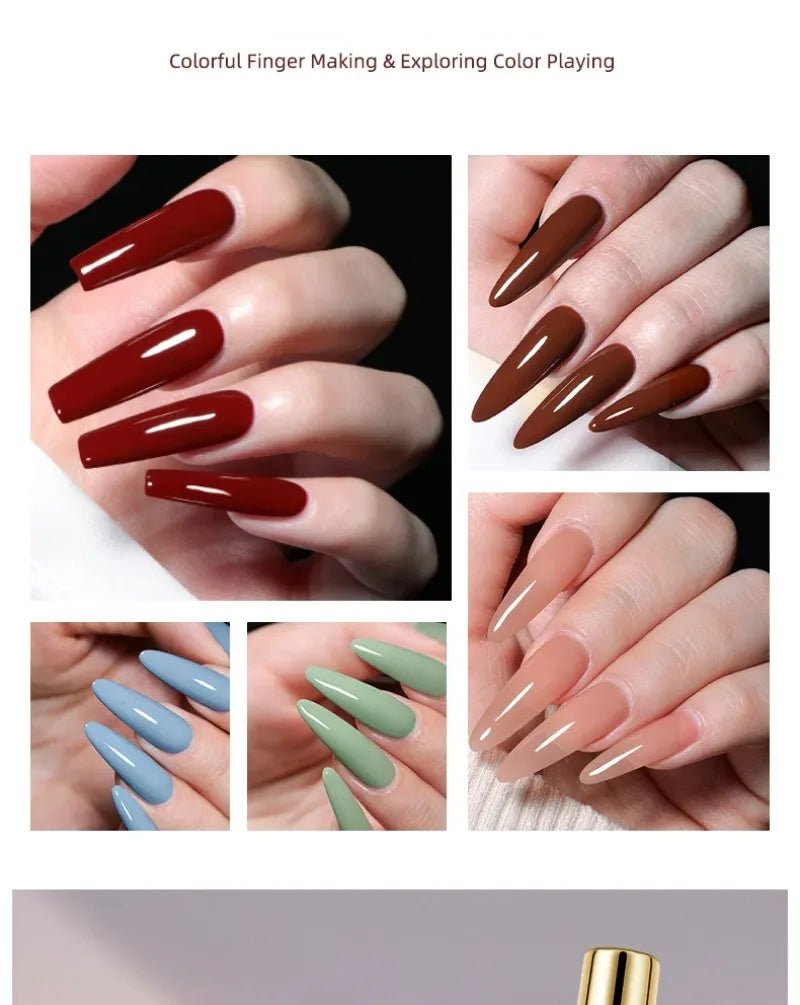 Esmalte Gel Semipermanente Multicolor – Efecto Hielo/Transparente.