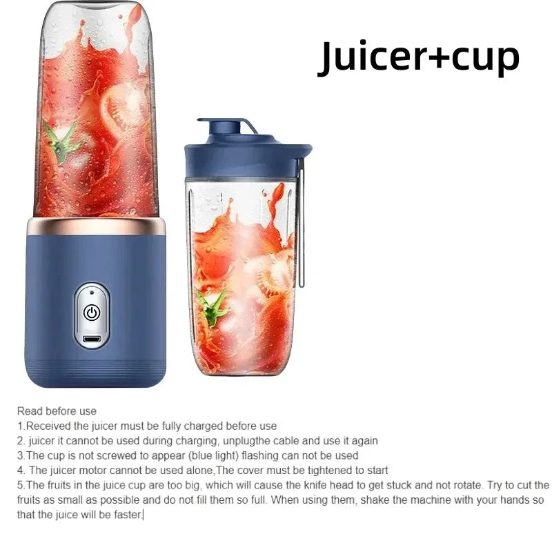 Licuadora Portátil USB 400ml — Mini Mezcladora Recargable para Smoothies
