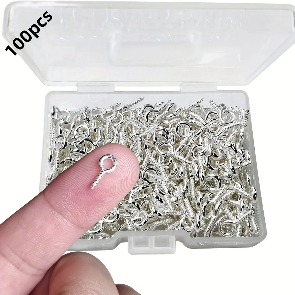 Set 100pcs Tornillos con Ojillo para Manualidades y Bisutería.