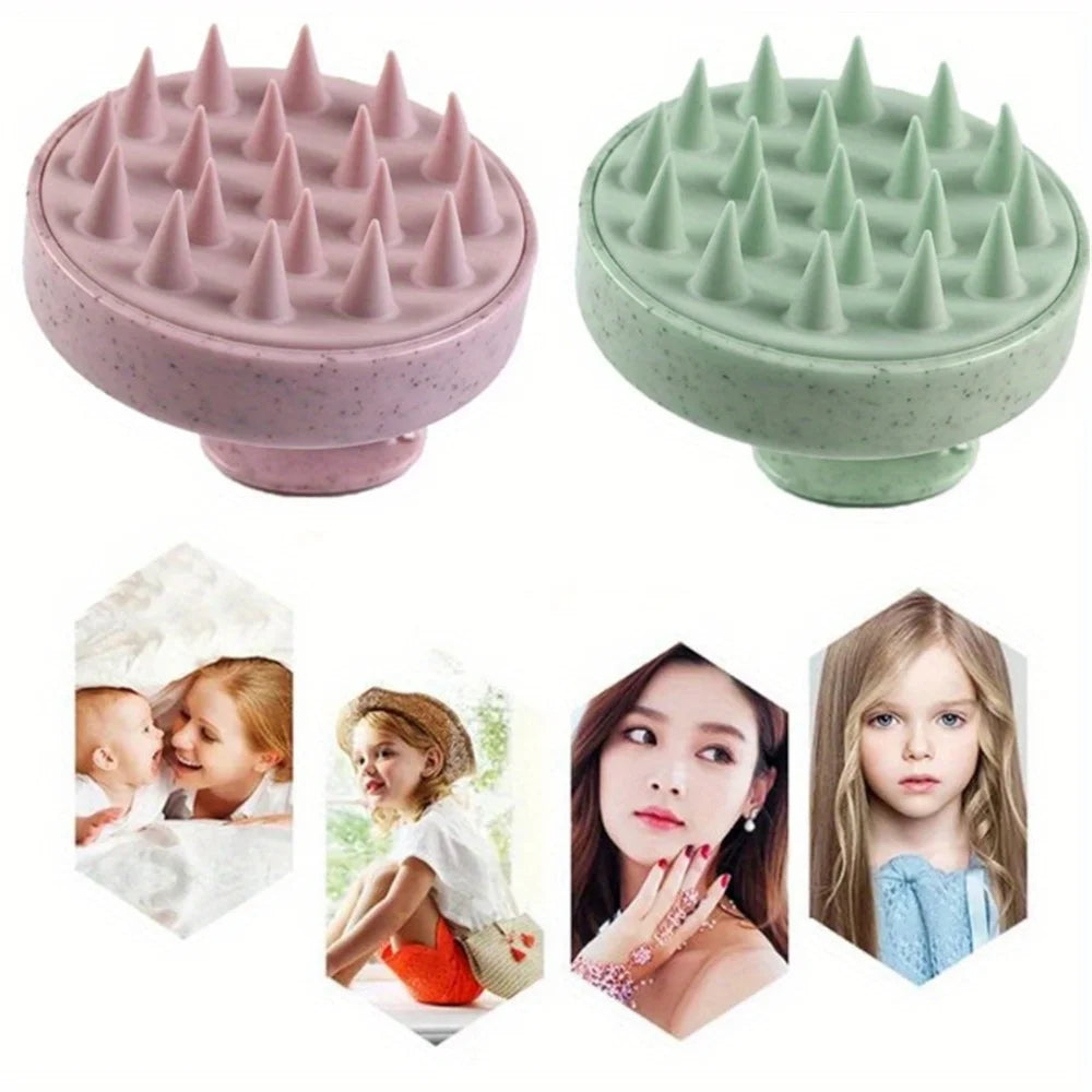 Cepillo Masajeador de Silicona para Cuero Cabelludo – Shampoo y Baño