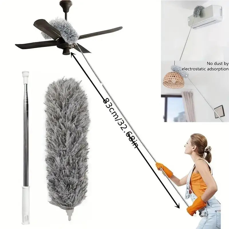 Plumero Extensible 47" / Mango Telescópico para Techo, Muebles y Auto.