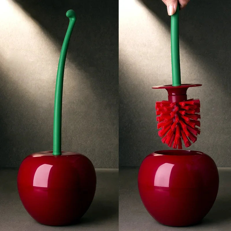 Cepillo para Baño Diseño Cereza — Soporte Decorativo para WC