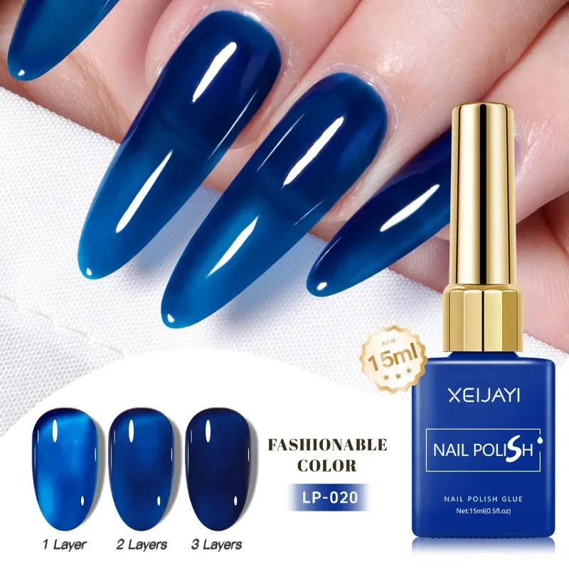 Esmalte Gel Semipermanente Multicolor – Efecto Hielo/Transparente.