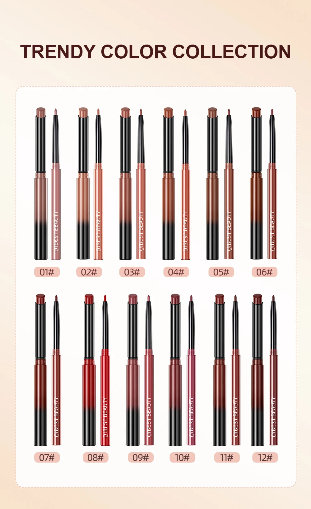 Set Lipliner + Labial Mate Nude QIBEST.