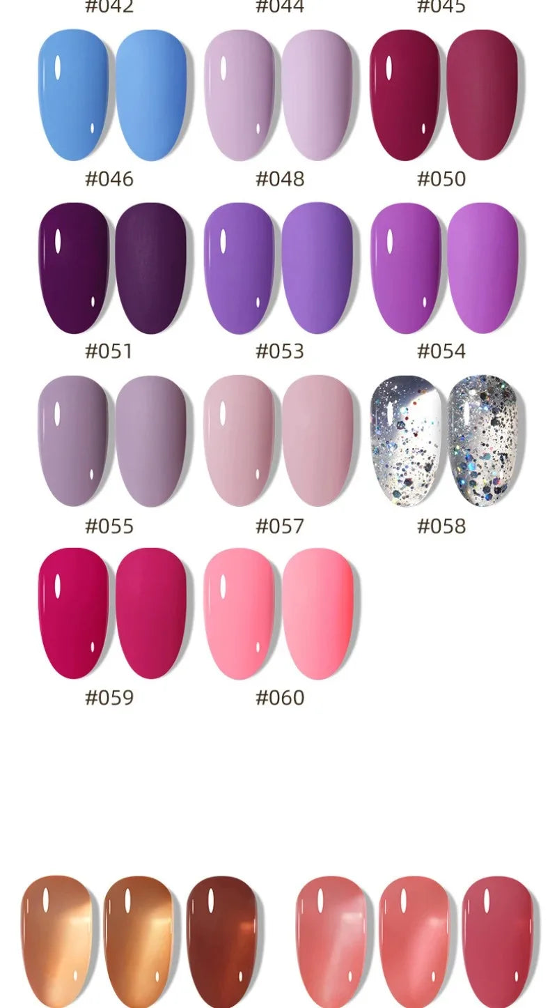 Esmalte Gel Semipermanente Multicolor – Efecto Hielo/Transparente.