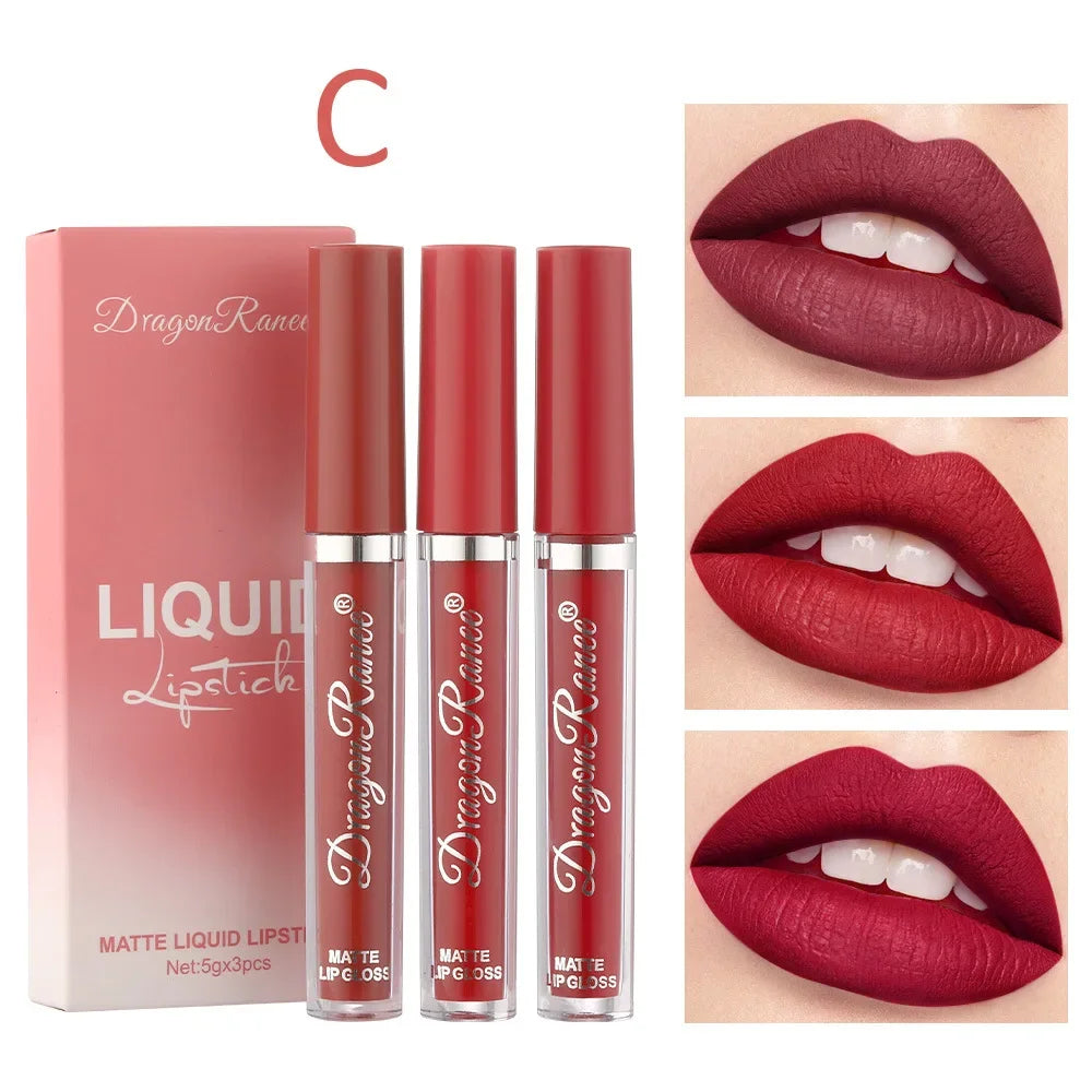 💄 Velvet Kiss – Set de 3 Labiales Líquidos Mate ✨