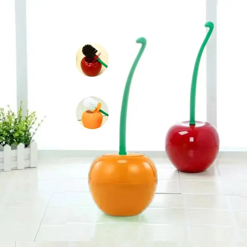 Cepillo para Baño Diseño Cereza — Soporte Decorativo para WC