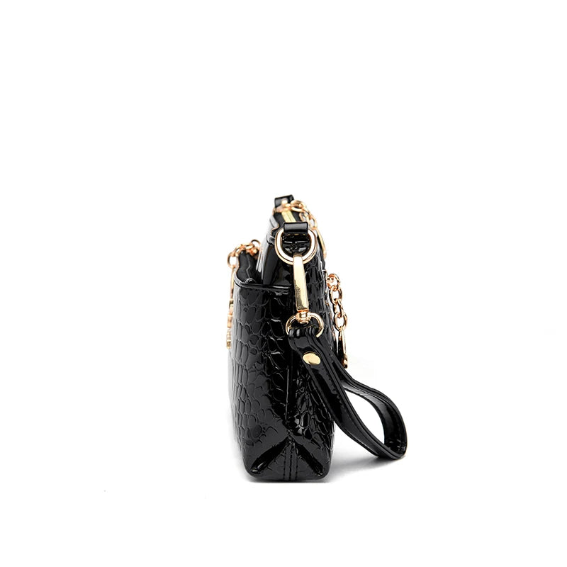 Bolso Crossbody Piel Croco Elegante