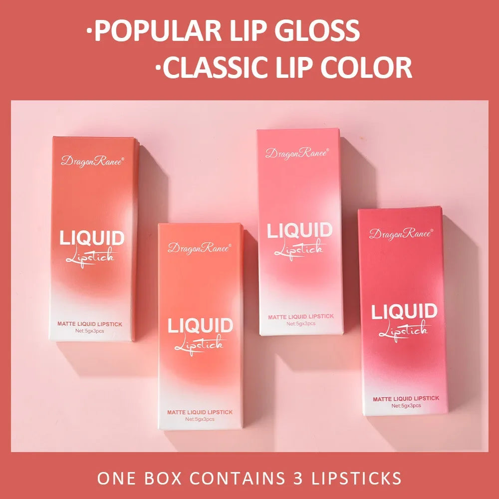 💄 Velvet Kiss – Set de 3 Labiales Líquidos Mate ✨