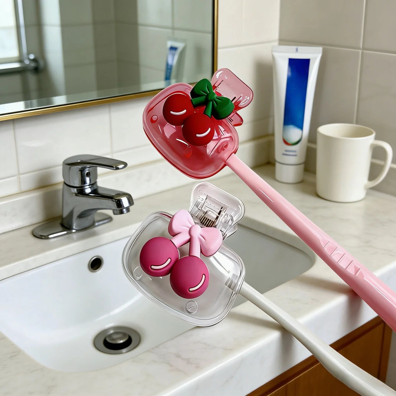 Funda de Viaje para Cepillo de Dientes Antibacterial – Cereza