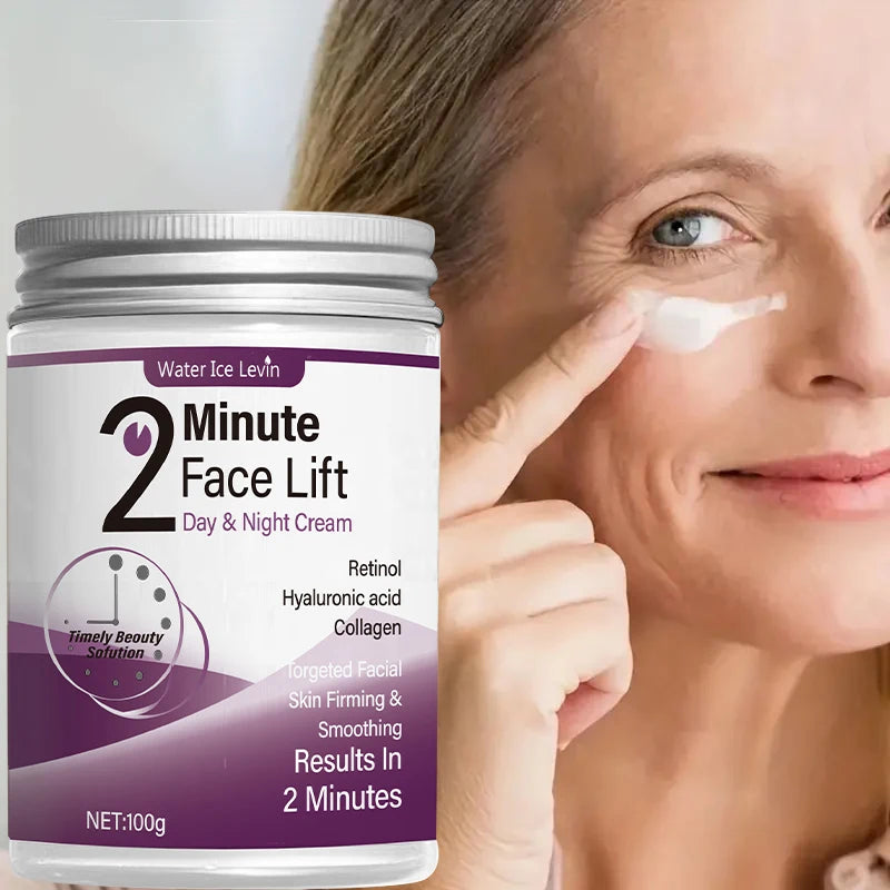 Crema Facial Efecto Lifting 2 Minutos con Retinol, Ácido Hialurónico y Colágeno – Día y Noche
