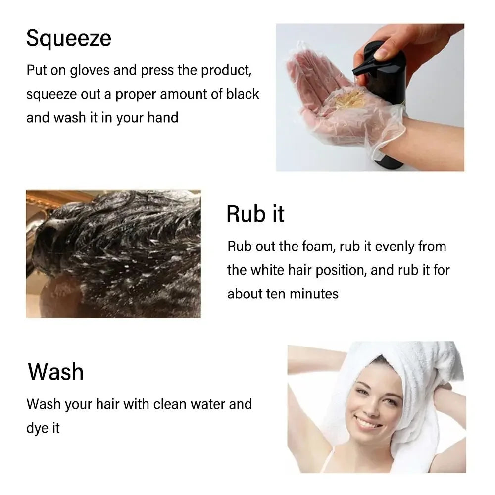 "Shampoo Tinte Instantáneo 3en1 Cubre Canas"