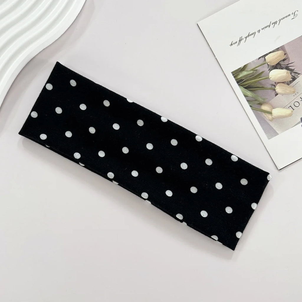 Diadema Elástica de Lunares – Estilo Yoga y Fitness