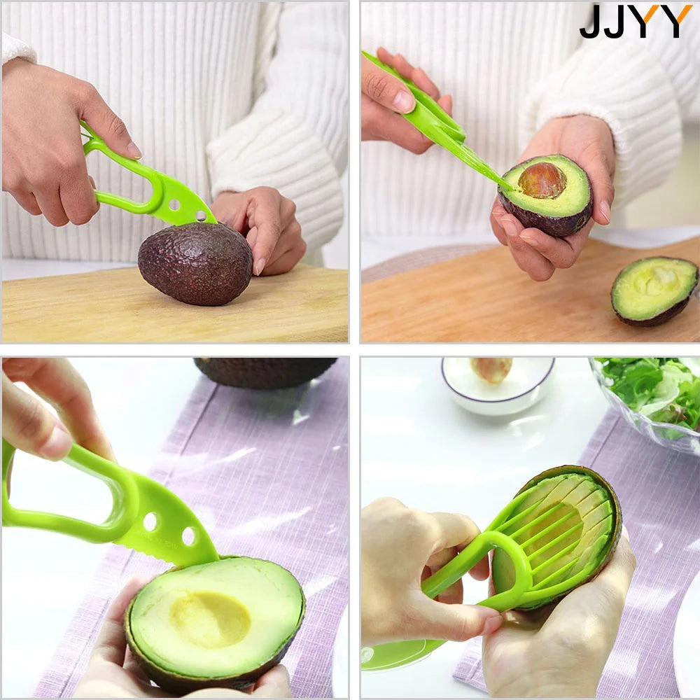 Cortador de Aguacate 3 en 1 — Rebana, Deshuesa y Pela