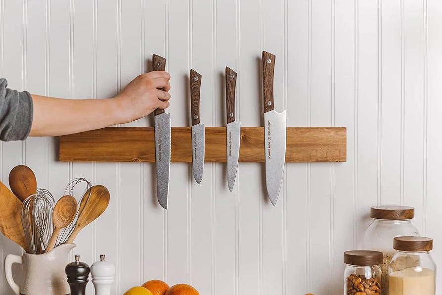 Portacuchillos Magnético de Pared – Madera de Acacia, 40cm