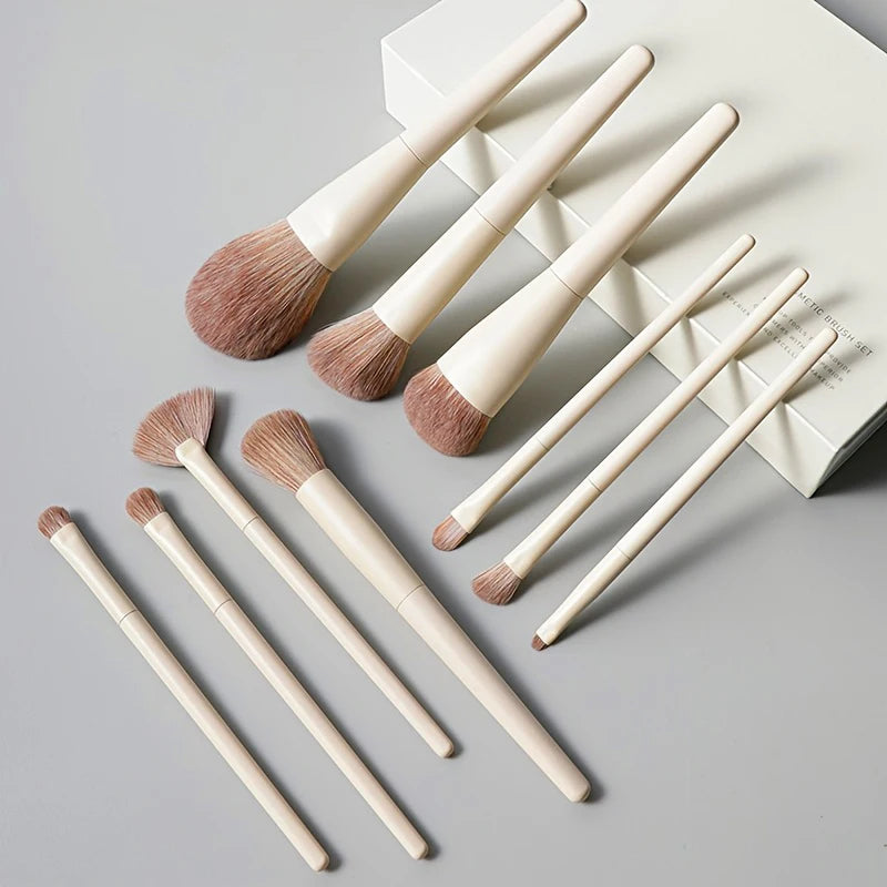Set de 13 Brochas de Maquillaje Profesionales – Rostro, Ojos y Labios, Suaves y Antiderrame