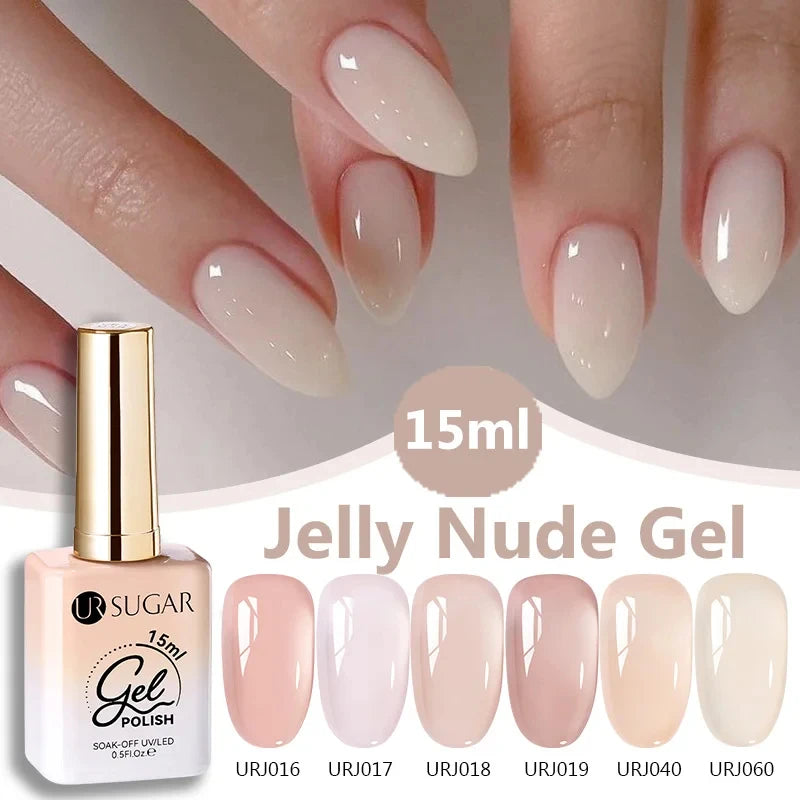 Esmalte Gel Semipermanente Jelly Nude — Set de Colores Nude