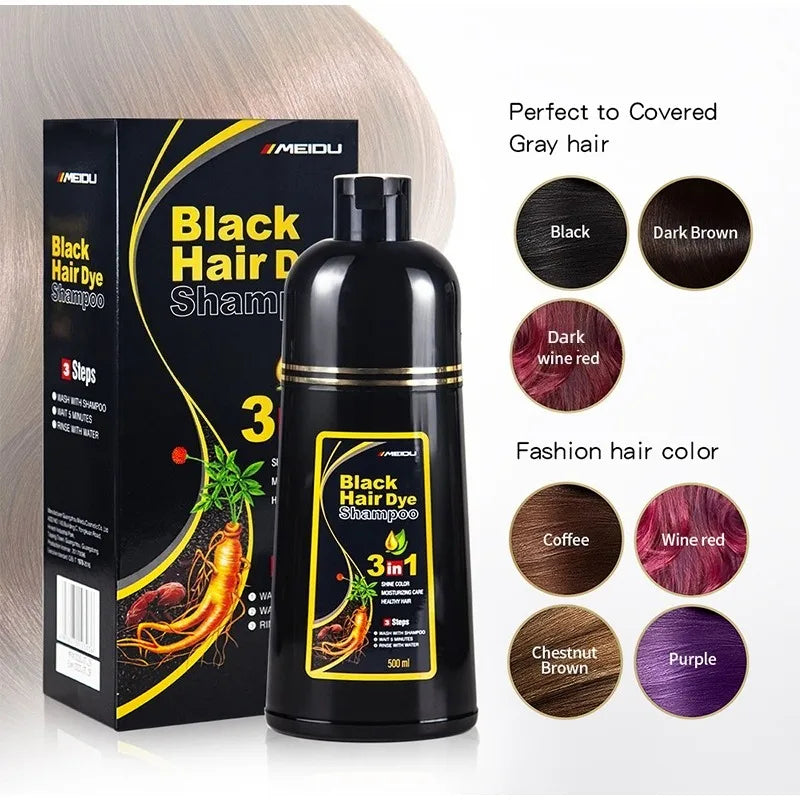 "Shampoo Tinte Instantáneo 3en1 Cubre Canas"