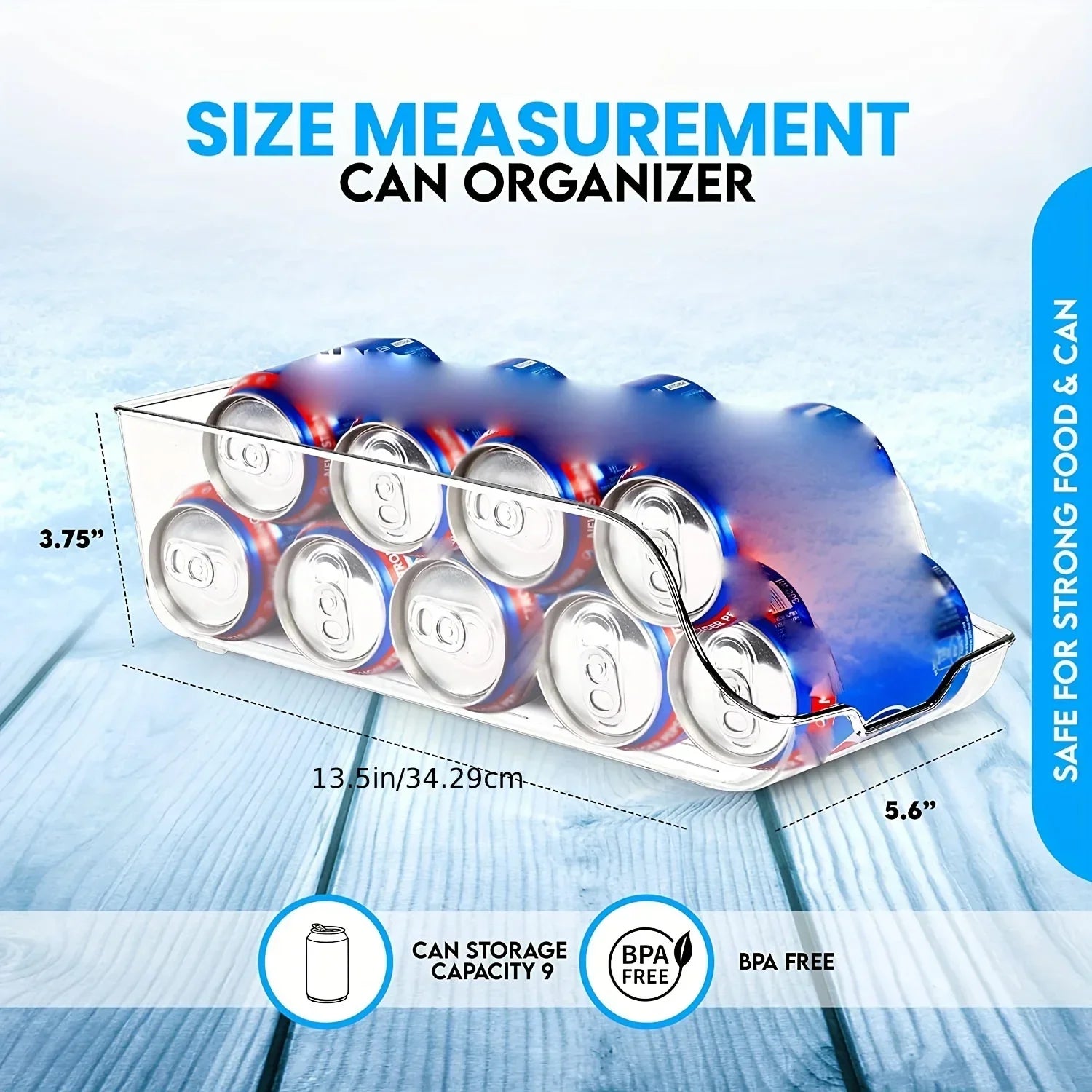 Organizador de Latas para Refrigerador — Cesta Apilable para Bebidas y Despensa