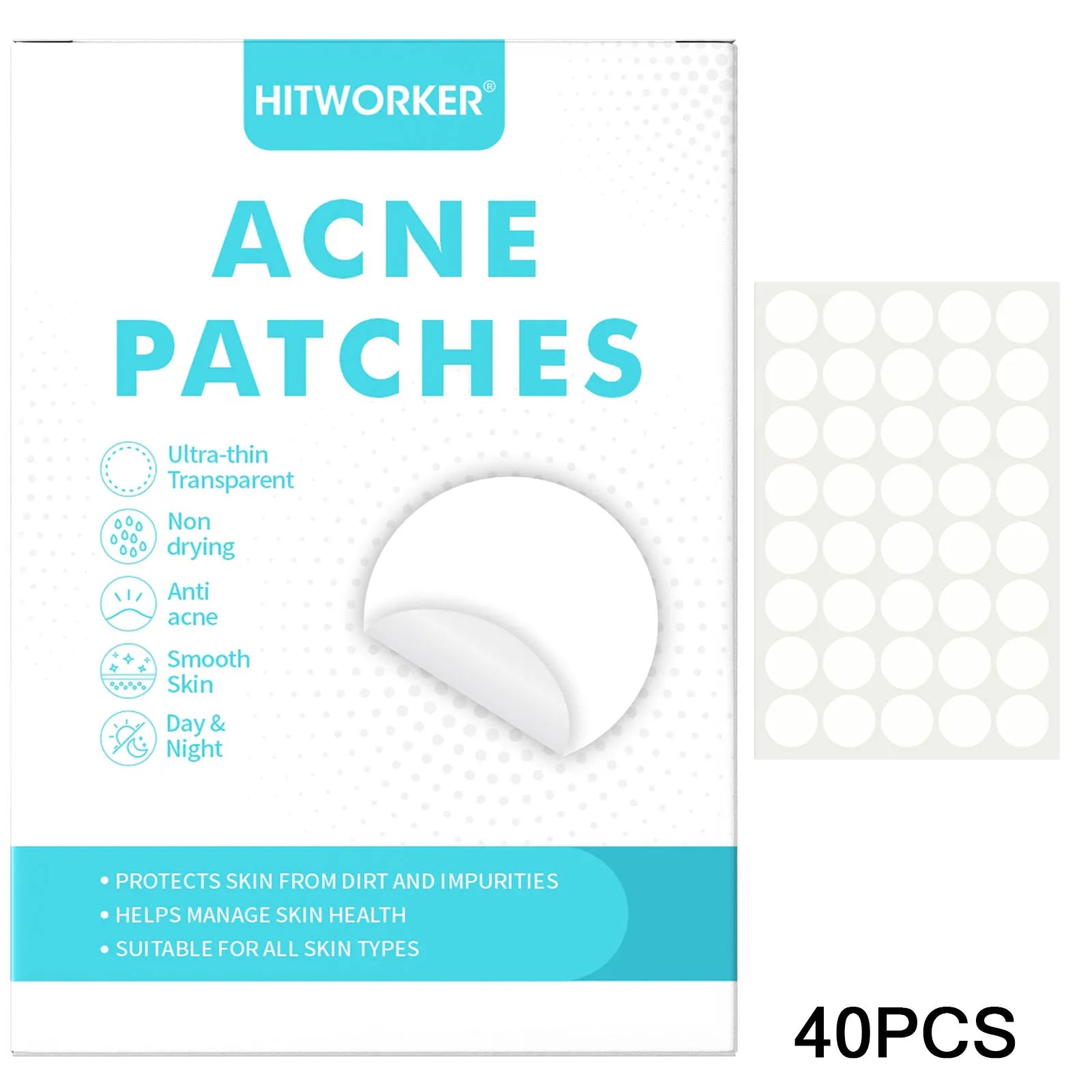 Parches Anti-Acné HITWORKER – Puntos Absorbentes de Hidrocoloide