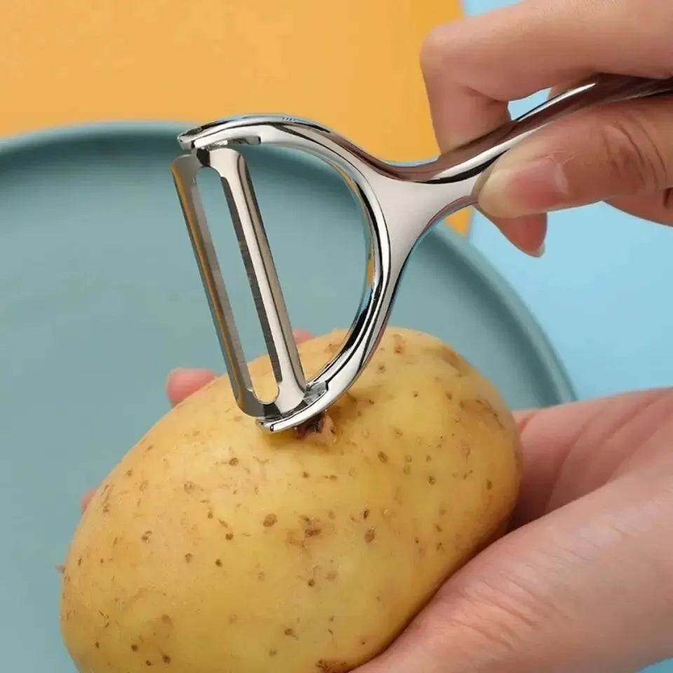 Pelador de Verduras de Acero Inoxidable — Multifuncional para Papa, Zanahoria y Frutas