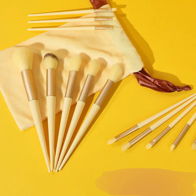 Set de 13 Brochas de Maquillaje Profesionales – Rostro, Ojos y Labios, Suaves y Antiderrame