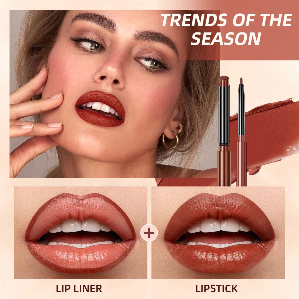 Set Lipliner + Labial Mate Nude QIBEST.