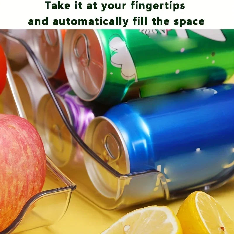 Organizador de Latas para Refrigerador — Cesta Apilable para Bebidas y Despensa