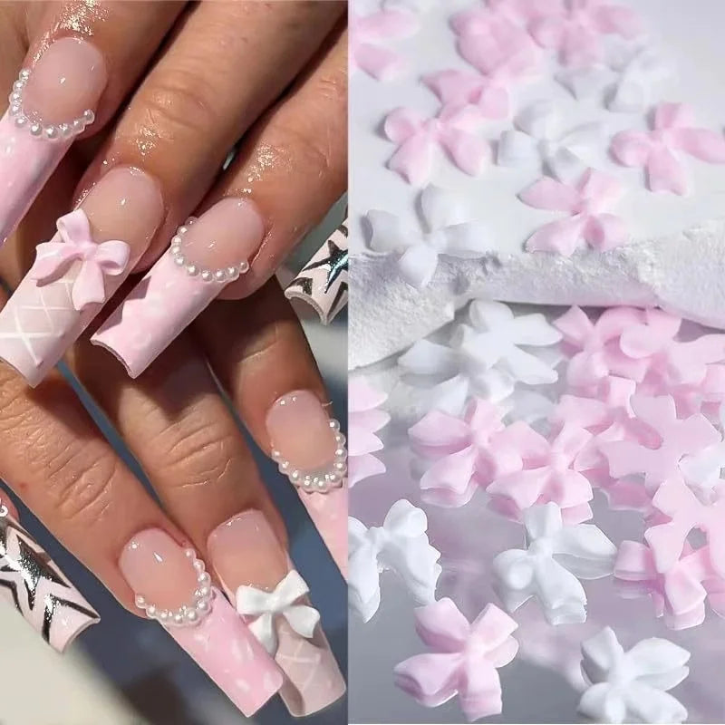 Set de Accesorios 3D para Uñas – Moños, Flores y Perlas